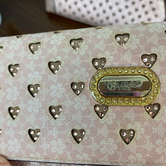Brangio Italy Pink Heart Twinkle Faux Vegan Leather Wallet - Picture 9 of 10